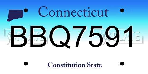 BBQ7591 Connecticut License Plate