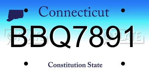 BBQ7891 Connecticut License Plate