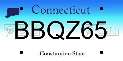 BBQZ65 Connecticut License Plate