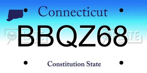 BBQZ68 Connecticut License Plate