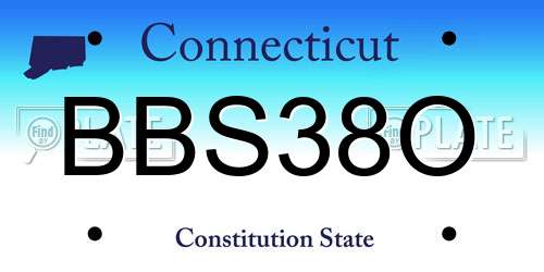 BBS38O Connecticut License Plate