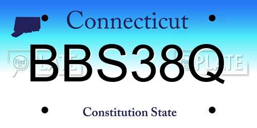 BBS38Q Connecticut License Plate