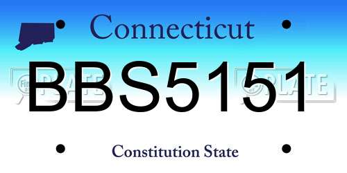 BBS5151 Connecticut License Plate