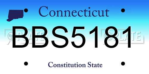 BBS5181 Connecticut License Plate