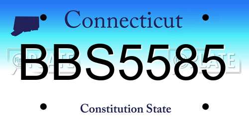 BBS5585 Connecticut License Plate