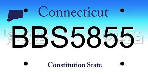 BBS5855 Connecticut License Plate