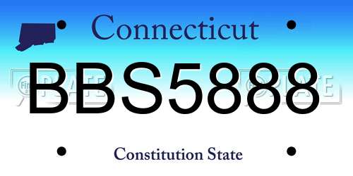 BBS5888 Connecticut License Plate