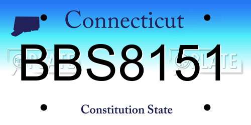 BBS8151 Connecticut License Plate