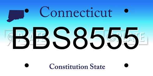 BBS8555 Connecticut License Plate