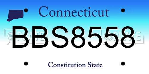 BBS8558 Connecticut License Plate