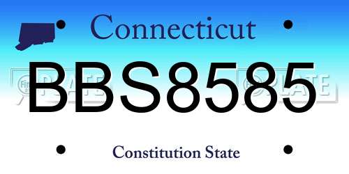 BBS8585 Connecticut License Plate