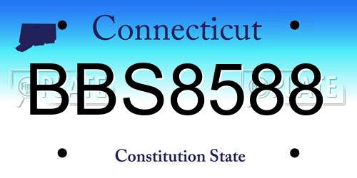 BBS8588 Connecticut License Plate