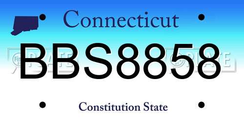 BBS8858 Connecticut License Plate