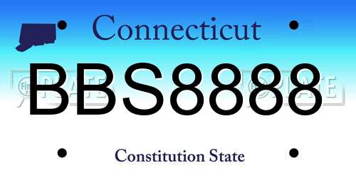 BBS8888 Connecticut License Plate