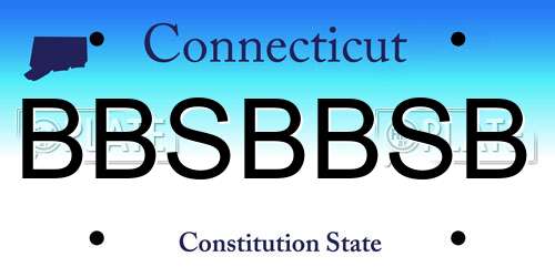 BBSBBSB Connecticut License Plate