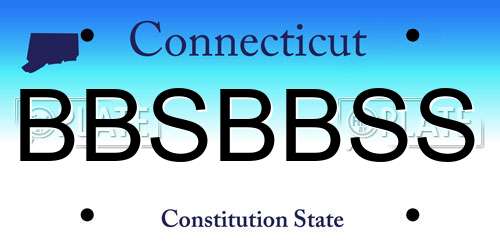 BBSBBSS Connecticut License Plate