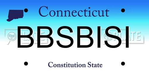 BBSBISI Connecticut License Plate
