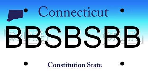 BBSBSBB Connecticut License Plate