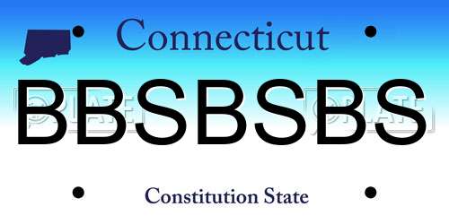 BBSBSBS Connecticut License Plate