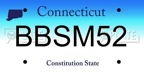 BBSM52 Connecticut License Plate