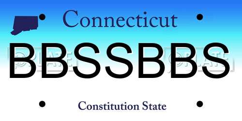 BBSSBBS Connecticut License Plate