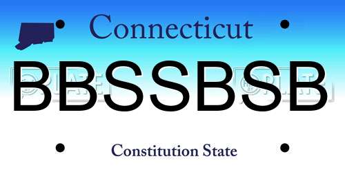 BBSSBSB Connecticut License Plate