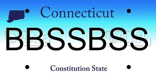 BBSSBSS Connecticut License Plate