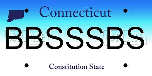 BBSSSBS Connecticut License Plate