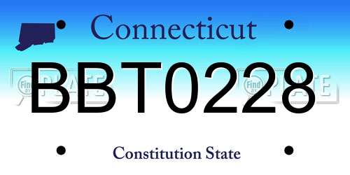 BBT0228 Connecticut License Plate
