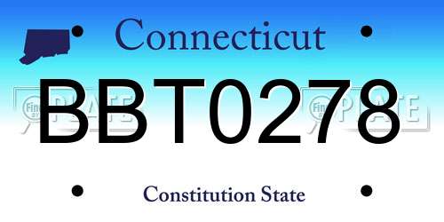 BBT0278 Connecticut License Plate
