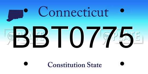 BBT0775 Connecticut License Plate