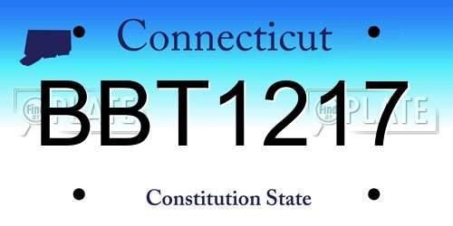 BBT1217 Connecticut License Plate