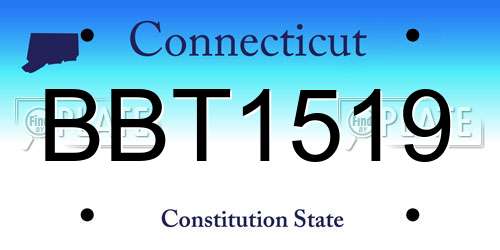 BBT1519 Connecticut License Plate