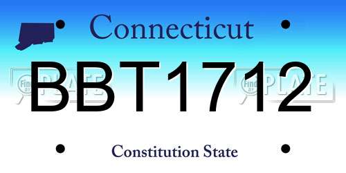 BBT1712 Connecticut License Plate