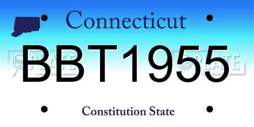 BBT1955 Connecticut License Plate