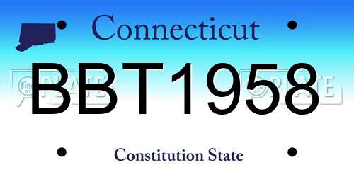 BBT1958 Connecticut License Plate