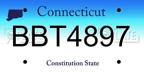 BBT4897 Connecticut License Plate