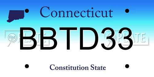 BBTD33 Connecticut License Plate