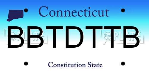 BBTDTTB Connecticut License Plate