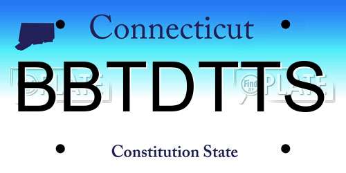 BBTDTTS Connecticut License Plate