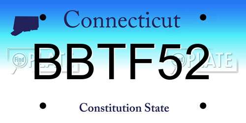 BBTF52 Connecticut License Plate
