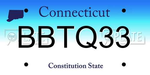 BBTQ33 Connecticut License Plate