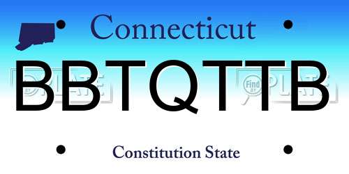 BBTQTTB Connecticut License Plate