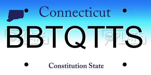 BBTQTTS Connecticut License Plate
