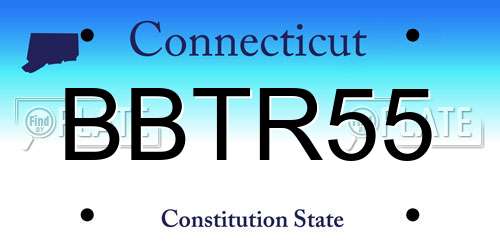 BBTR55 Connecticut License Plate