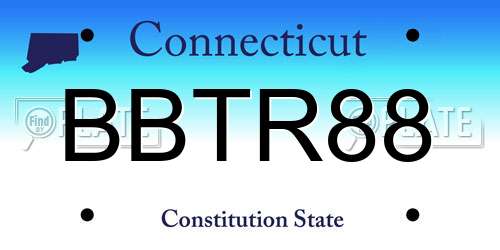 BBTR88 Connecticut License Plate