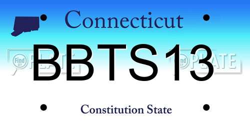 BBTS13 Connecticut License Plate