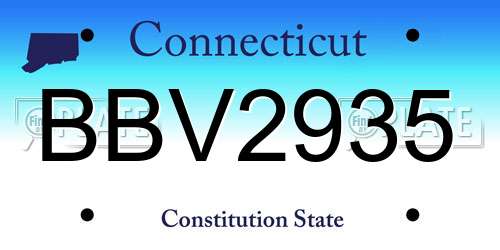 BBV2935 Connecticut License Plate