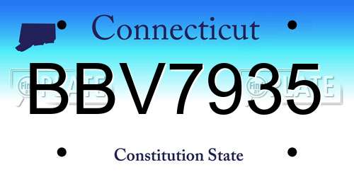 BBV7935 Connecticut License Plate