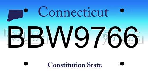 BBW9766 Connecticut License Plate